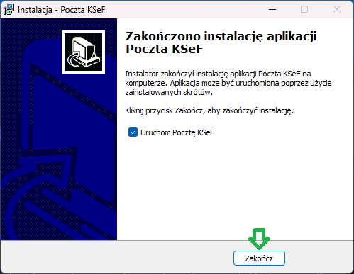 Zakończenie instalacji